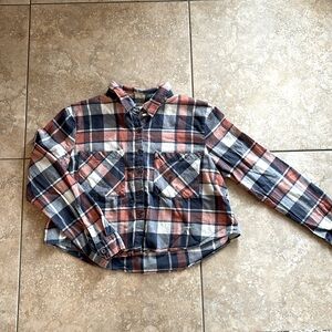 Cropped button-up flannel